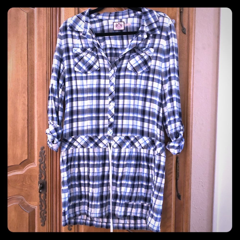 Blue Plaid Size 10 Juicy Couture Drop Waist Dress